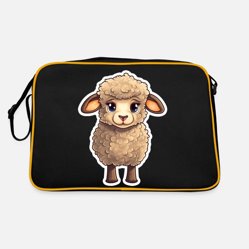 Schaf - Retro Tasche - Schwarz/Gold