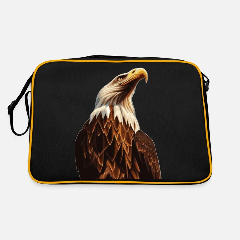 Ein stolzer Adler der in die Sonne guckt - Retro Tasche - Schwarz/Gold