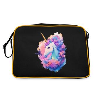 Licorne fleurie fantaisie - Sac Retro - noir/or - Dos