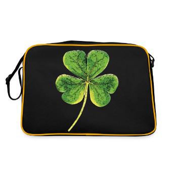 Glück ist Einstellungssache:) - Retro Tasche - Schwarz/Gold - Hinten