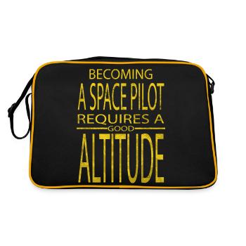 funny sayings astronomy lovers astronomy gifts - Retro Tasche - Schwarz/Gold - Hinten