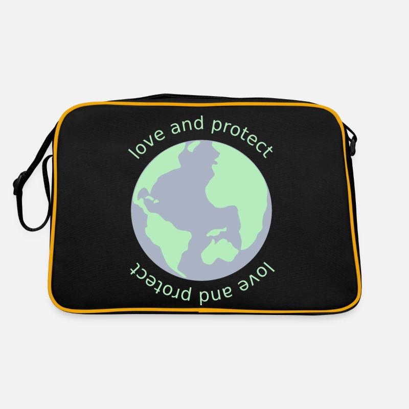 Aimer et protéger la planète Terre Cadeau climatique Sac Retro