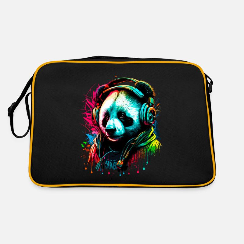 Abstract panda bear Retro Bag