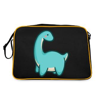 Hugadino Longneck, Dino, mignon dinosaure - Sac Retro - noir/or - Dos