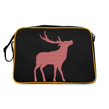 Hirsch - Retro Tasche - Schwarz/Gold - Hinten