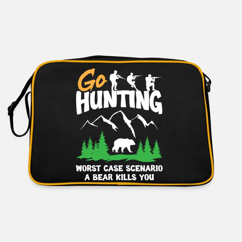 Go Hunting Worst Case Bear Kills You Retro Tasche