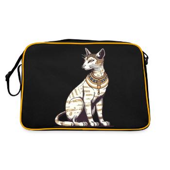 Die Ägyptische Katze Nr. 2 - Retro Tasche - Schwarz/Gold - Hinten