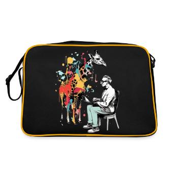 Harry the painter and the giraffe - Retro Bag - black/gold - Back