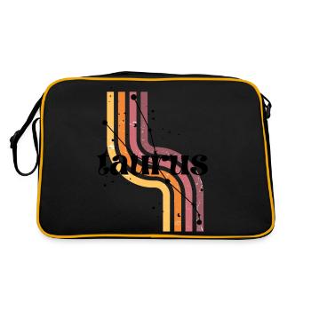 Stier Retro-Horoskop - Retro Tasche - Schwarz/Gold - Hinten