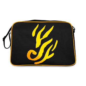 Ornement de feu - Symbole minimal/élément - Sac Retro - noir/or - Dos