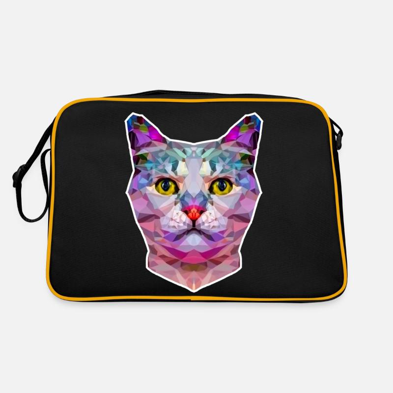 ORIGAMI KATZE - Retro Tasche - Schwarz/Gold
