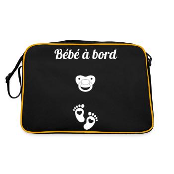 Bébé à bord - Sac Retro - noir/or - Dos