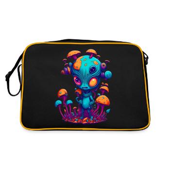 Trippy Alien 05 - Retro Bag - black/gold - Back