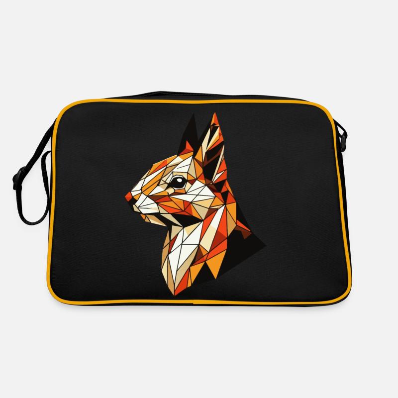 Squirrel Illustration Triangles Geometric Retro Bag