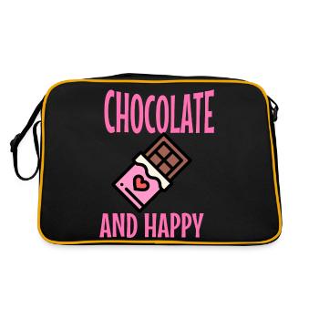 Chocolate and Happy: A Match Made in Heaven - Retro Bag - black/gold - Back