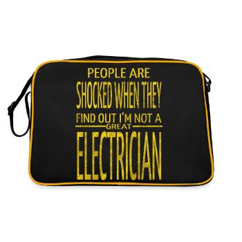 cool light bulb electrician clothing - Retro Tasche - Schwarz/Gold - Hinten