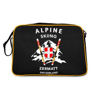 Alpine Skiing | Ski | Zermatt | Switzerland - Retro Bag - black/gold - Back