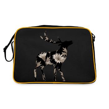 Hirsch - Retro Tasche - Schwarz/Gold - Hinten