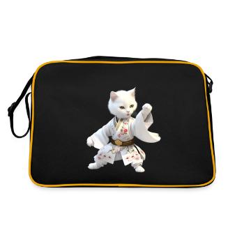 A white cat - Retro Bag - black/gold - Back