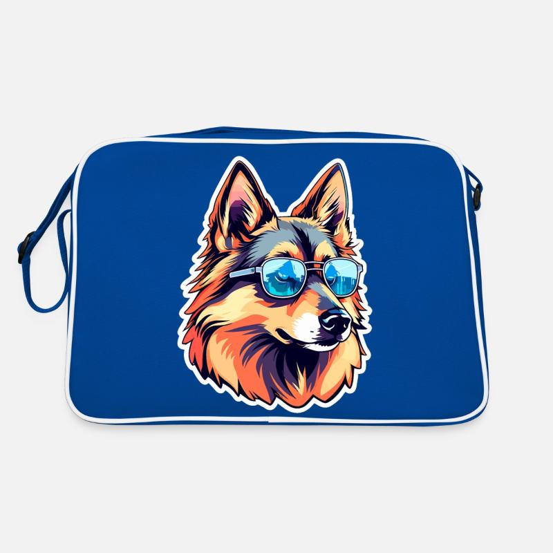 Deutscher Schäferhund Illustration Retro Tasche