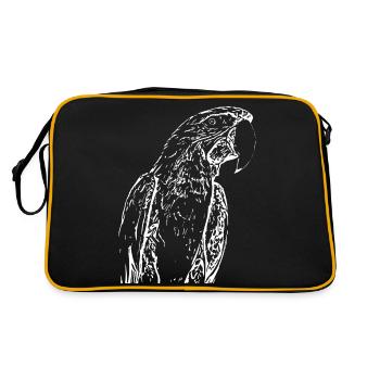 Perroquets Oiseau Blanc - Sac Retro - noir/or - Dos