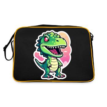 Dessin de dinosaure Tyrannosaurus Rex - Sac Retro - noir/or - Dos