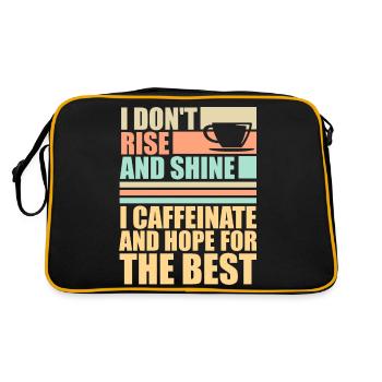 Je ne me lève pas et je brille, je caféine et j’espère blaguer - Sac Retro - noir/or - Dos