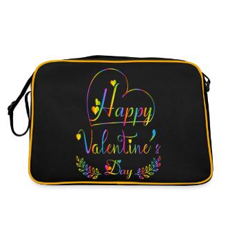 Aimez-moi la Saint-Valentin Joyeux Valentin Saint-Valentin - Sac Retro - noir/or - Dos