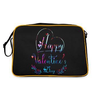 Aimez-moi la Saint-Valentin Joyeux Valentin Saint-Valentin - Sac Retro - noir/or - Dos