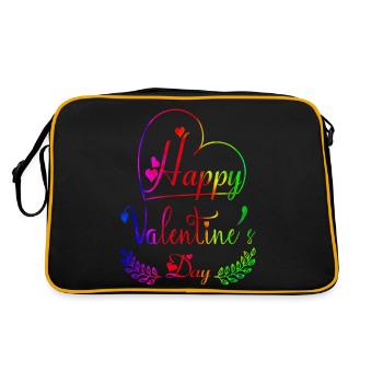 Aimez-moi la Saint-Valentin Joyeux Valentin Saint-Valentin - Sac Retro - noir/or - Dos