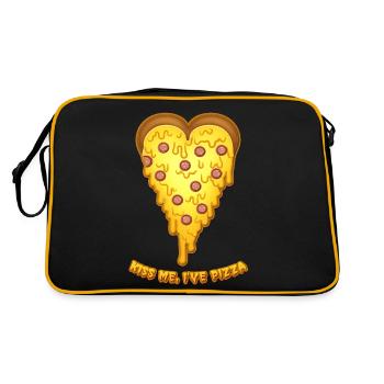 Embrasse-moi, j’ai de la pizza, coeur de pizza de la Saint-Valentin - Sac Retro - noir/or - Dos