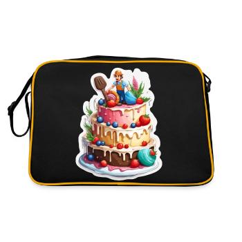 Gâteau d’anniversaire / Gâteau / Joyeux anniversaire / Gâteau - Sac Retro - noir/or - Dos