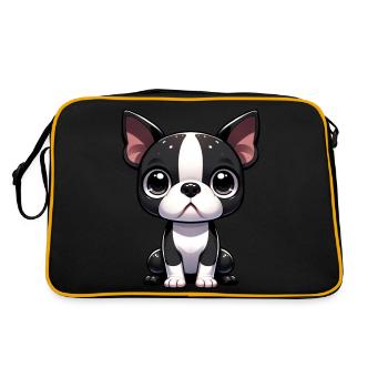 Illustration numérique de mignon chien Boston Terrier - Sac Retro - noir/or - Dos
