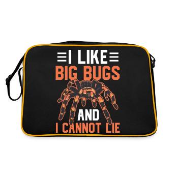 I Like Big Bugs And I Can Not Lie - Arachnid Lover - Retro Tasche - Schwarz/Gold - Hinten