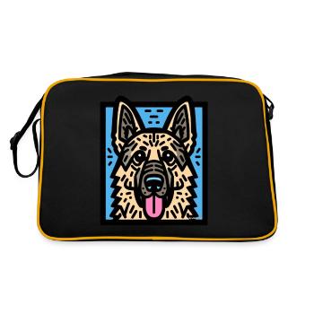 Berger Allemand Pop Art - Sac Retro - noir/or - Dos