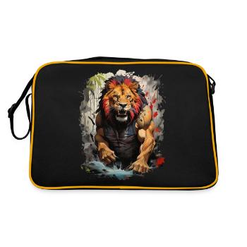 Radiant Majesty: The Lion Artist of the Forest - Retro Bag - black/gold - Back