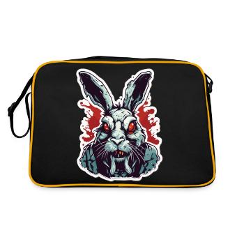 Osterhase / Ostern / Eier / Feiertage / Osterfest - Retro Tasche - Schwarz/Gold - Hinten