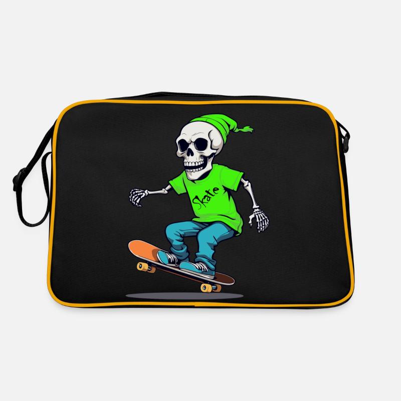 Skate Skeleton Skating Skateboard Sac Retro