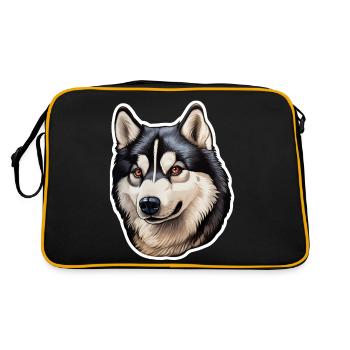 Tête de husky de Sibérie - Sac Retro - noir/or - Dos
