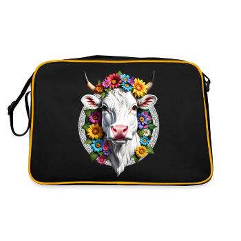 VACHE FLEURIE - Sac Retro - noir/or - Dos