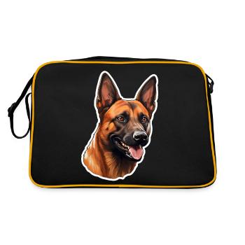 Belgian Malinois Head - Retro Bag - black/gold - Back