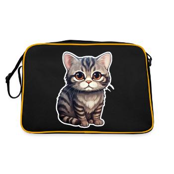 British Shorthair Cat - Retro Bag - black/gold - Back