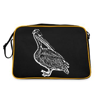 Pélicans Oiseaux Oiseaux Pelecanus - Sac Retro - noir/or - Dos