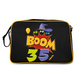 Geburtstag - Birthday Abraca-BOOM 35 again - Retro Bag - black/gold - Back