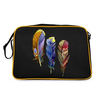 Feder - Retro Tasche - Schwarz/Gold - Hinten
