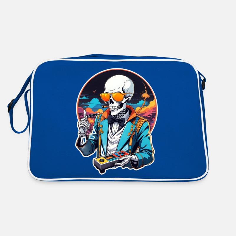 Retro Gamer Skelett mit Controller Konsolenspiele Retro Tasche