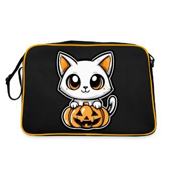 Cat Halloween Cat Comic - Retro Bag - black/gold - Back