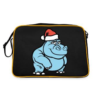 Nilpferd Comic Christmas - Retro Bag - black/gold - Back