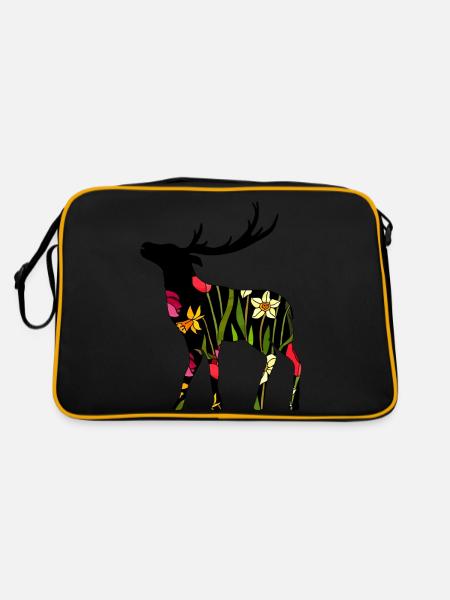 Hirsch - Retro Tasche - Schwarz/Gold