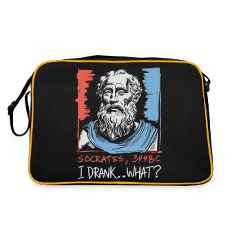 Sokrates-Witz für Philosophie-Fans - Retro Tasche - Schwarz/Gold - Hinten